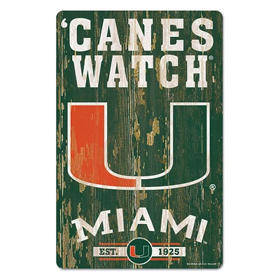 WinCraft Miami Hurricanes 11'' x 17'' Slogan Wood Sign