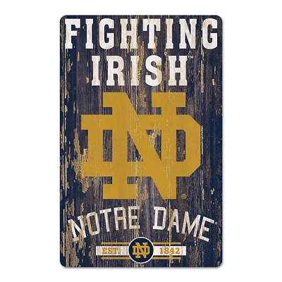 WinCraft Notre Dame Fighting Irish Logo 11'' x 17'' Slogan Wood Sign