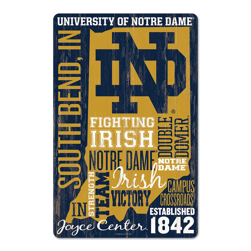 WinCraft Notre Dame Fighting Irish 11'' x 17'' Wordage Decorative Wood Sign