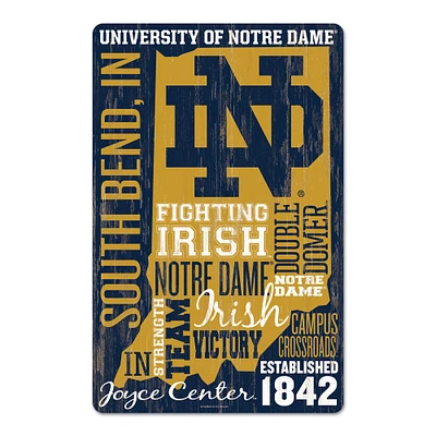 WinCraft Notre Dame Fighting Irish 11'' x 17'' Wordage Decorative Wood Sign