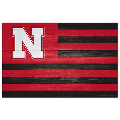 WinCraft Nebraska Huskers 11'' x 17'' Americana Wood Sign