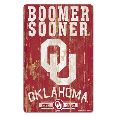 WinCraft Oklahoma Sooners 11'' x 17'' Slogan Wood Sign