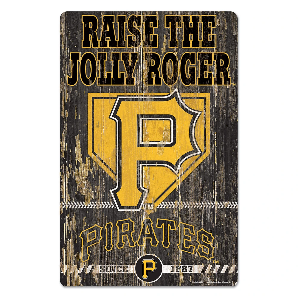 WinCraft Pittsburgh Pirates 11'' x 17'' Slogan Wood Sign