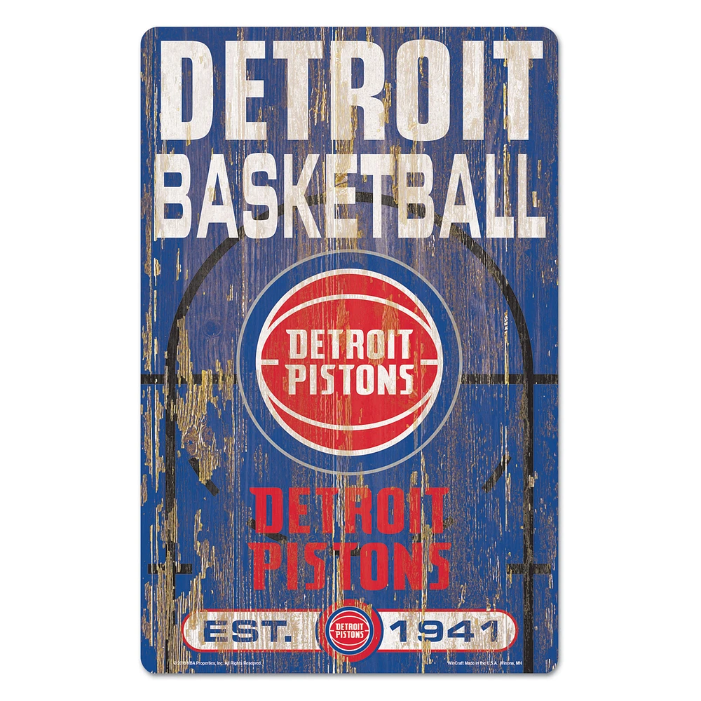 WinCraft Detroit Pistons 11'' x 17'' Slogan Wood Sign