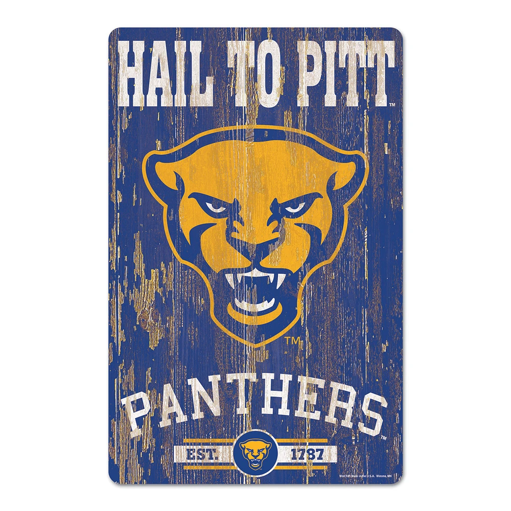 WinCraft Pitt Panthers 11'' x 17'' Slogan Wood Sign