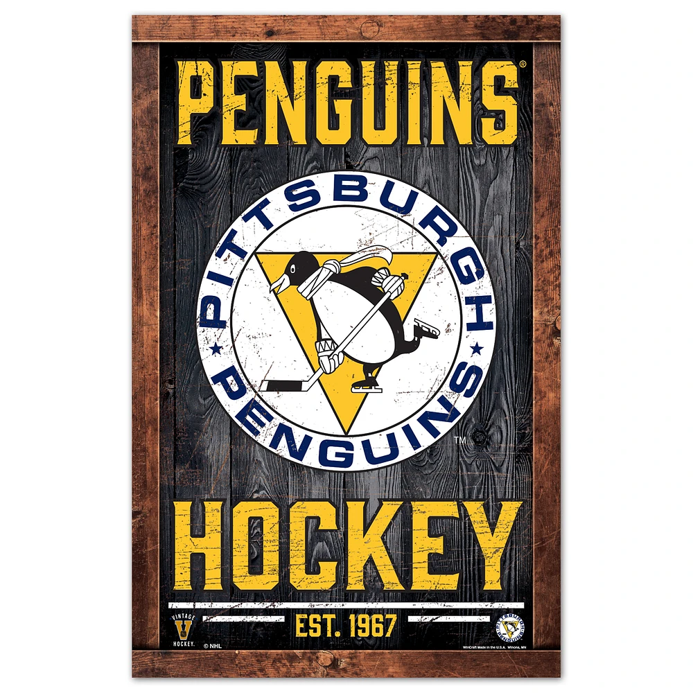 WinCraft Pittsburgh Penguins 11" x 17" Decorative Established Wood Sign