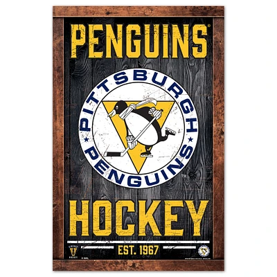 WinCraft Pittsburgh Penguins 11" x 17" Decorative Established Wood Sign