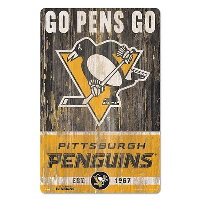 WinCraft Pittsburgh Penguins 11'' x 17'' Slogan Wood Sign