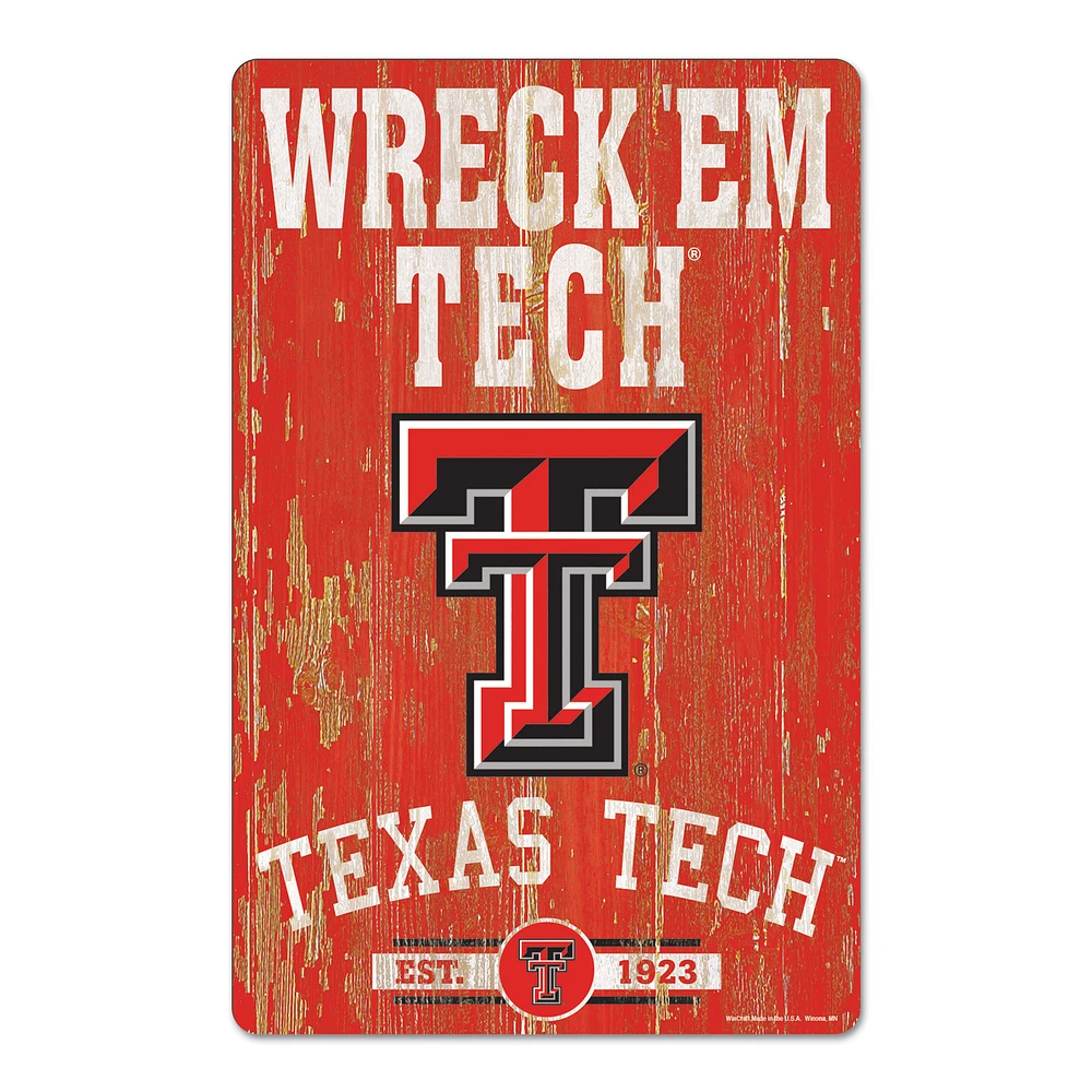 WinCraft Texas Tech Red Raiders 11'' x 17'' Slogan Wood Sign