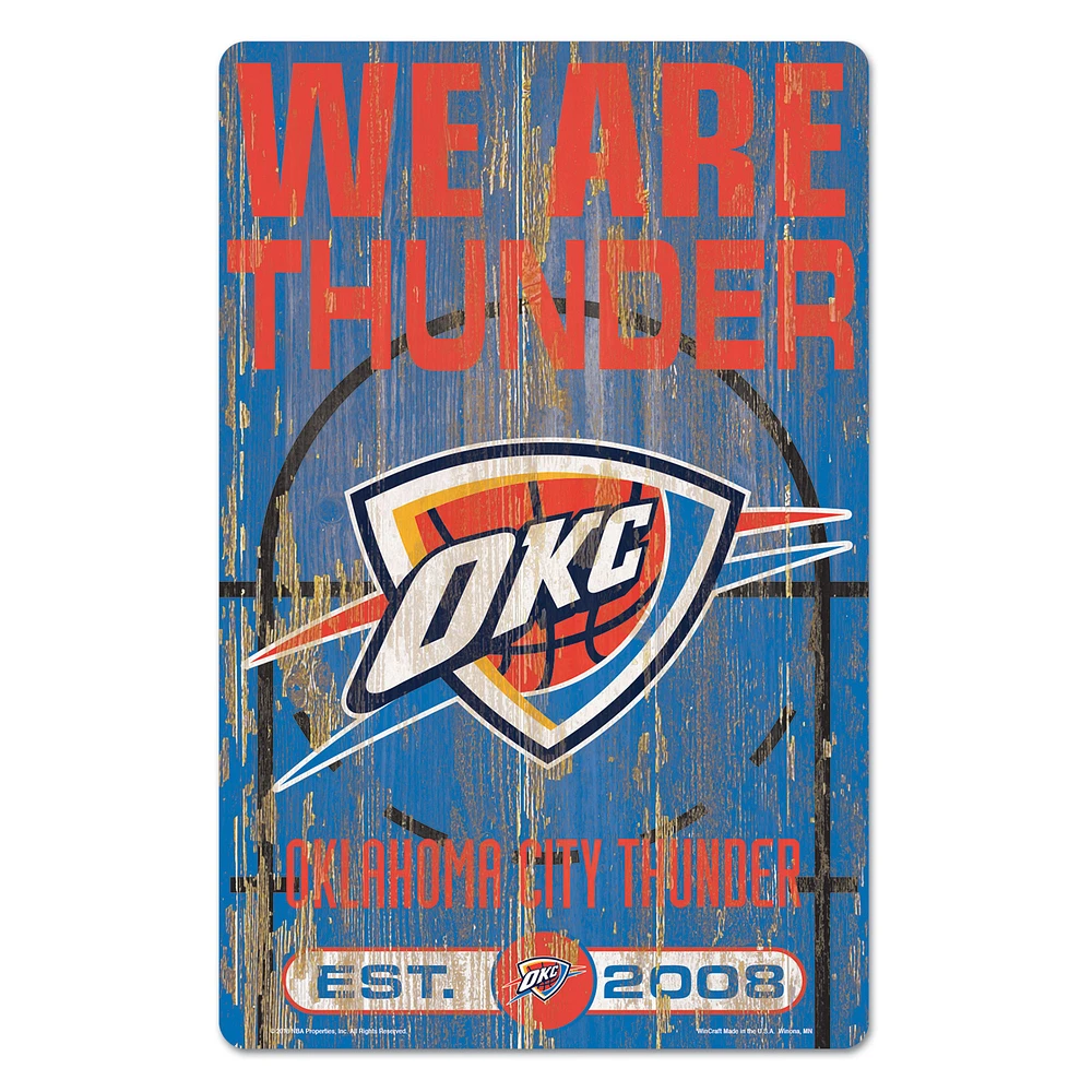 WinCraft Oklahoma City Thunder 11'' x 17'' Slogan Wood Sign