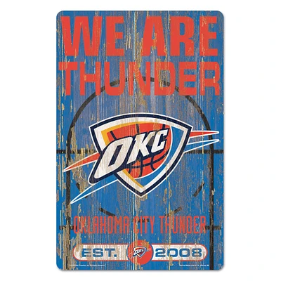 WinCraft Oklahoma City Thunder 11'' x 17'' Slogan Wood Sign