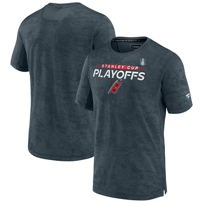 Men's Fanatics Charcoal Carolina Hurricanes Authentic Pro 2022 Stanley Cup Playoffs T-Shirt