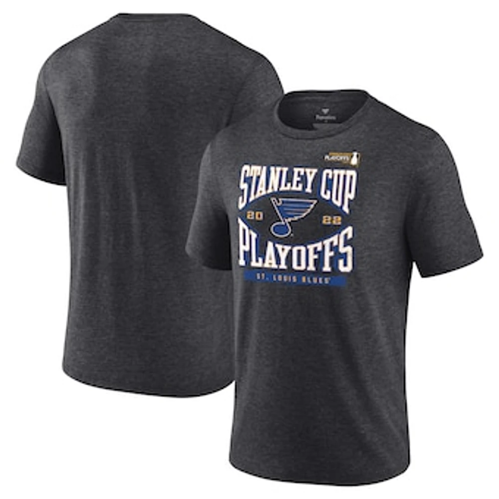 Men's Fanatics Charcoal St. Louis Blues 2022 Stanley Cup Playoffs Wraparound T-Shirt