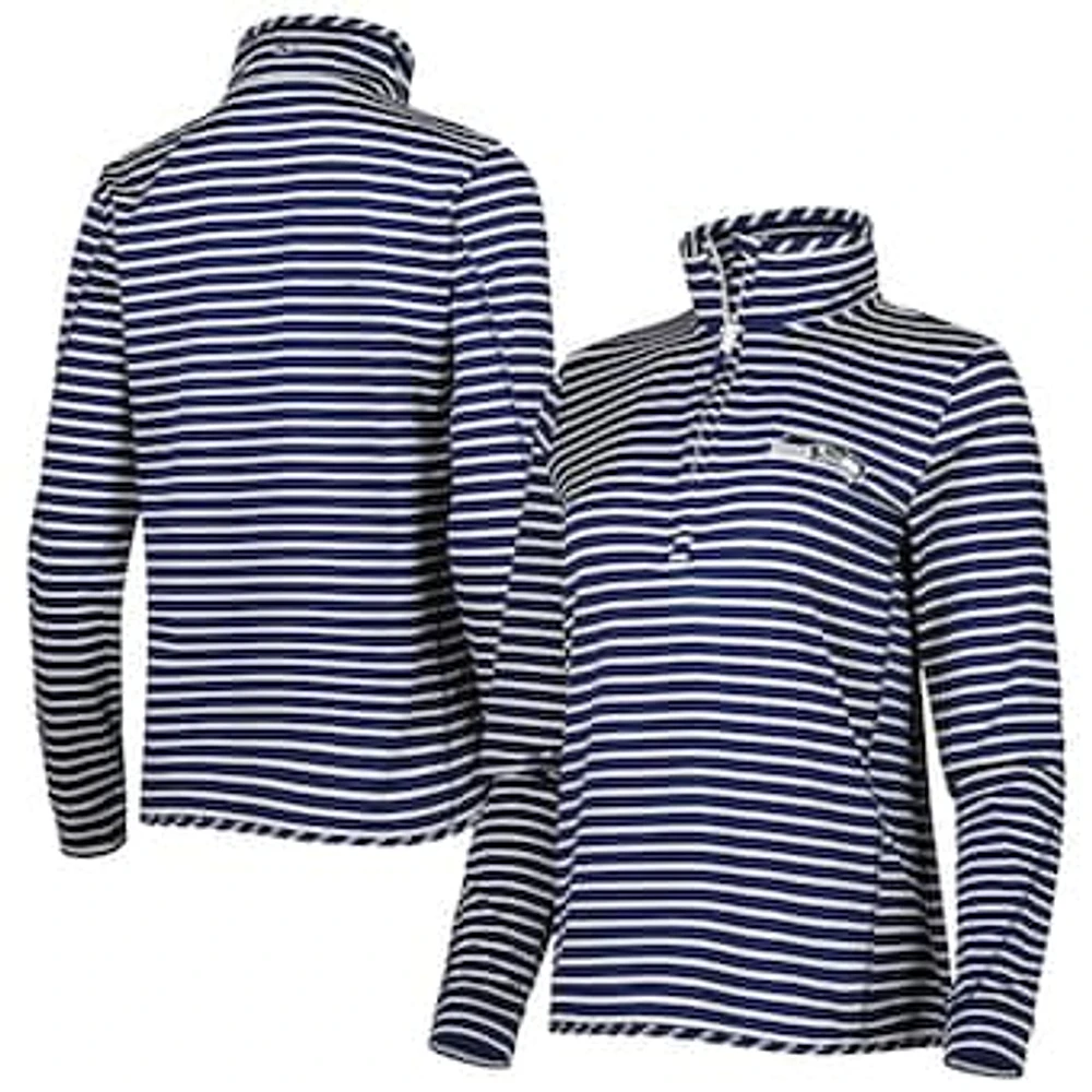 Women's Vineyard Vines Navy Seattle Seahawks Sankaty Shep Half-Zip Pullover Top