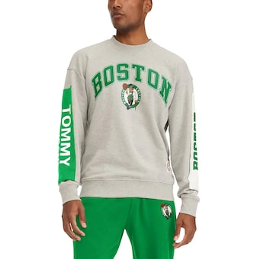 Men's Tommy Jeans Gray Boston Celtics James Patch Pullover Sweatshirt