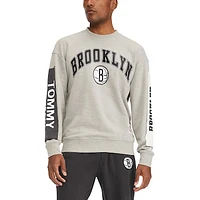 Men's Tommy Jeans Gray Brooklyn Nets James Patch Pullover Sweatshirt