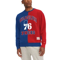 Men's Tommy Jeans Red/Royal Philadelphia 76ers Keith Split Pullover Sweatshirt