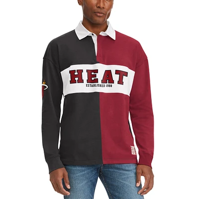 Men's Tommy Jeans Black/Red Miami Heat Ronnie Rugby Long Sleeve T-Shirt