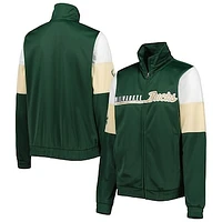 Women's G-III 4Her by Carl Banks Hunter Green Milwaukee Bucks Change Up Full-Zip Track Jacket