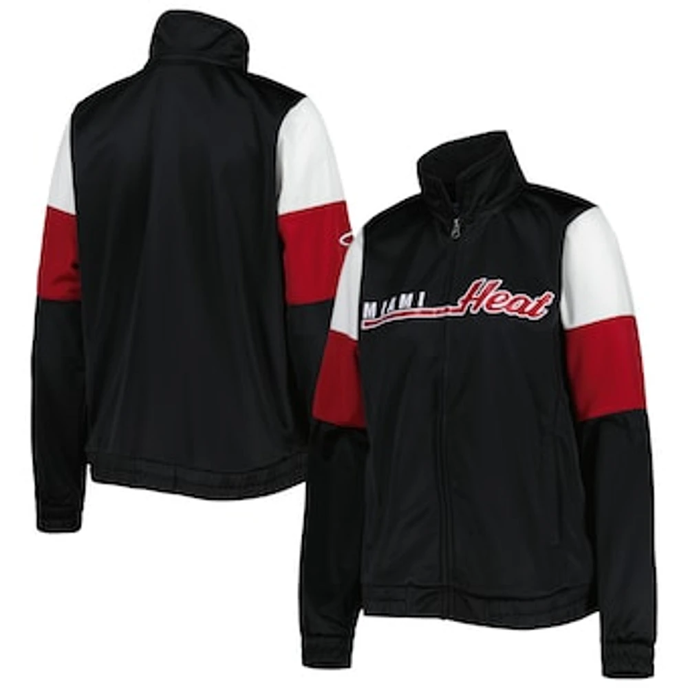 Women's G-III 4Her by Carl Banks Black Miami Heat Change Up Full-Zip Track Jacket