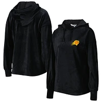 Women's Touch Black Phoenix Suns End Line Velour Pullover Hoodie