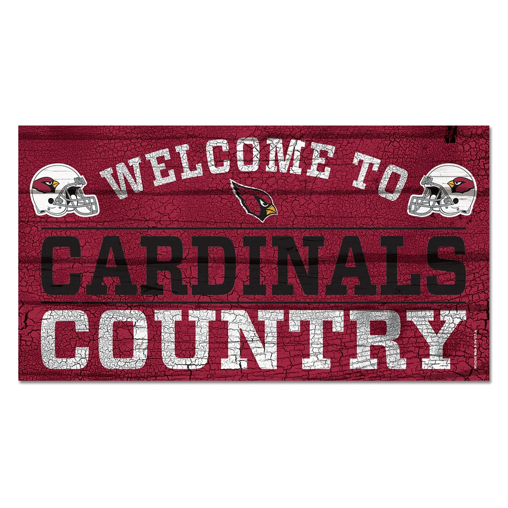 WinCraft Arizona Cardinals 13''x 24'' Country Wood Sign