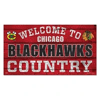 WinCraft Chicago Blackhawks 13''x 24'' Country Wood Sign
