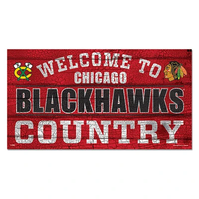 WinCraft Chicago Blackhawks 13''x 24'' Country Wood Sign