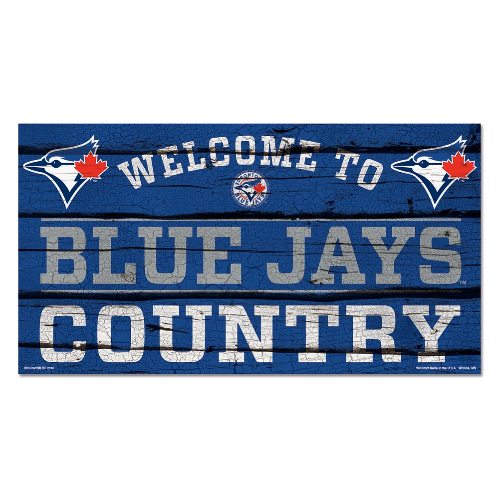 WinCraft Toronto Blue Jays 13''x 24'' Country Wood Sign