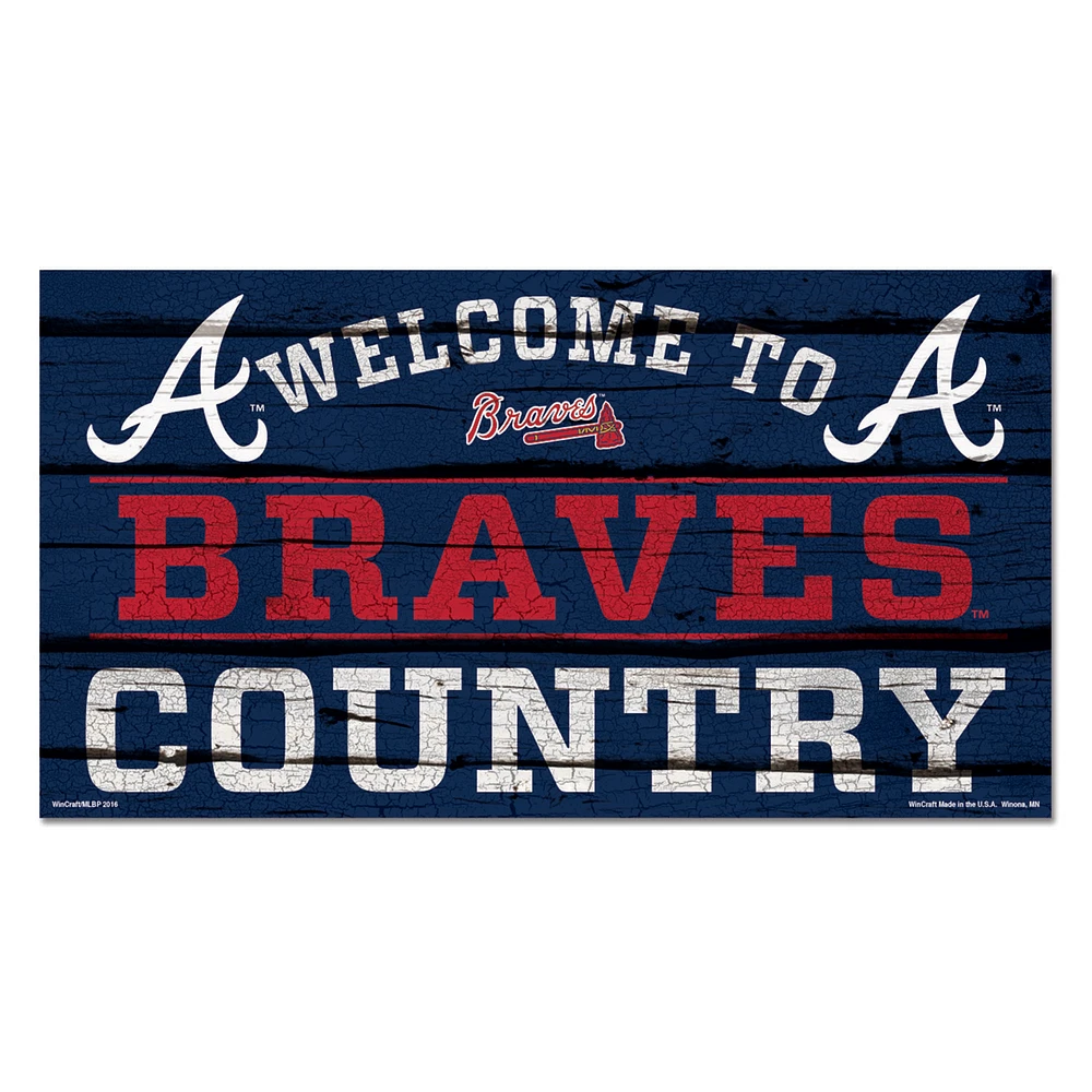 WinCraft Atlanta Braves 13''x 24'' Country Wood Sign
