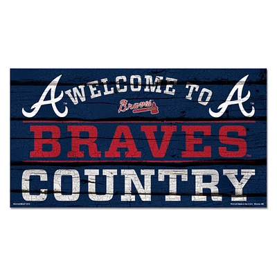 WinCraft Atlanta Braves 13''x 24'' Country Wood Sign