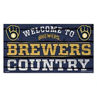 WinCraft Milwaukee Brewers 13''x 24'' Country Wood Sign