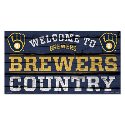 WinCraft Milwaukee Brewers 13''x 24'' Country Wood Sign