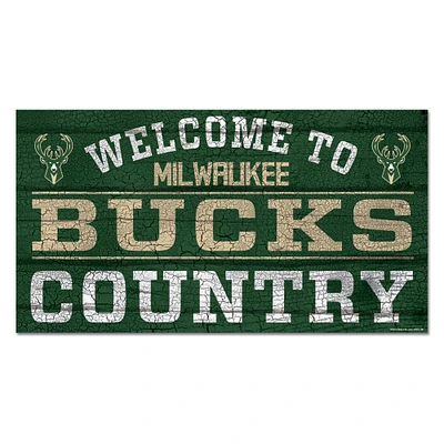WinCraft Milwaukee Bucks 13''x 24'' Country Wood Sign