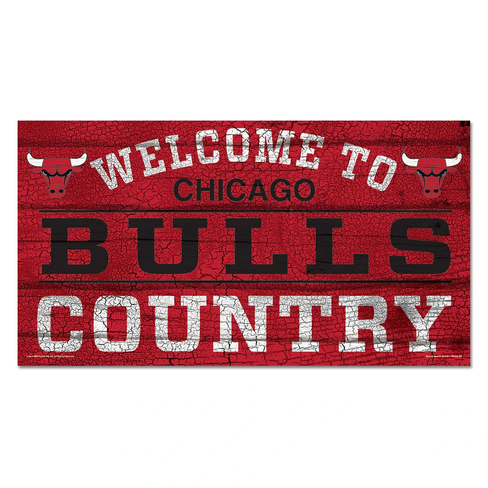 WinCraft Chicago Bulls 13''x 24'' Country Wood Sign