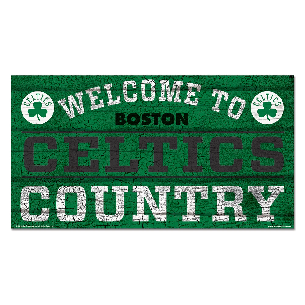 WinCraft Boston Celtics 13''x 24'' Country Wood Sign