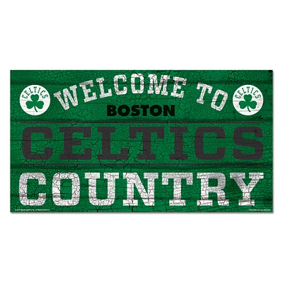 WinCraft Boston Celtics 13''x 24'' Country Wood Sign