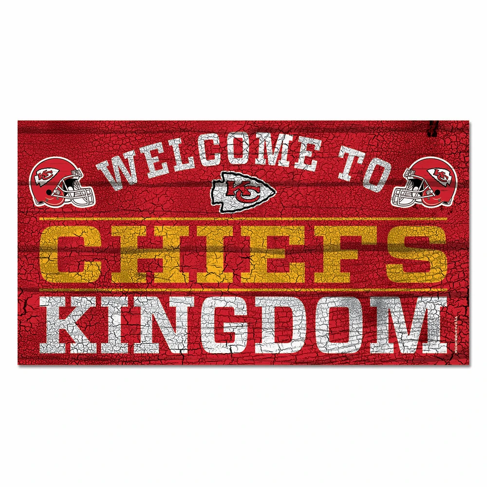 WinCraft Kansas City Chiefs 13''x 24'' Country Wood Sign