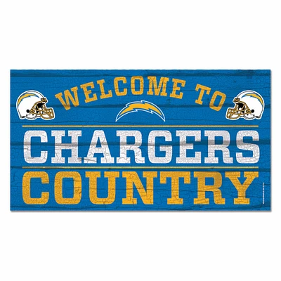 WinCraft Los Angeles Chargers 13''x 24'' Country Wood Sign