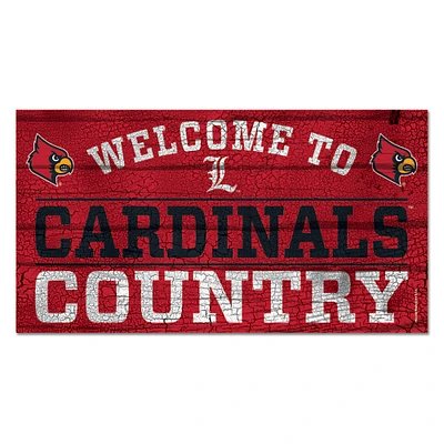 WinCraft Louisville Cardinals 13''x 24'' Country Wood Sign