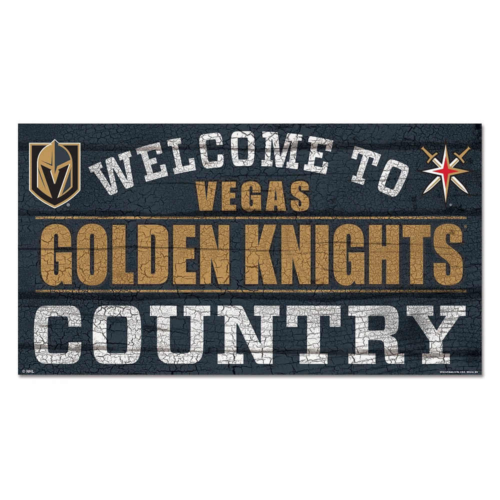 WinCraft Vegas Golden Knights 13''x 24'' Country Wood Sign