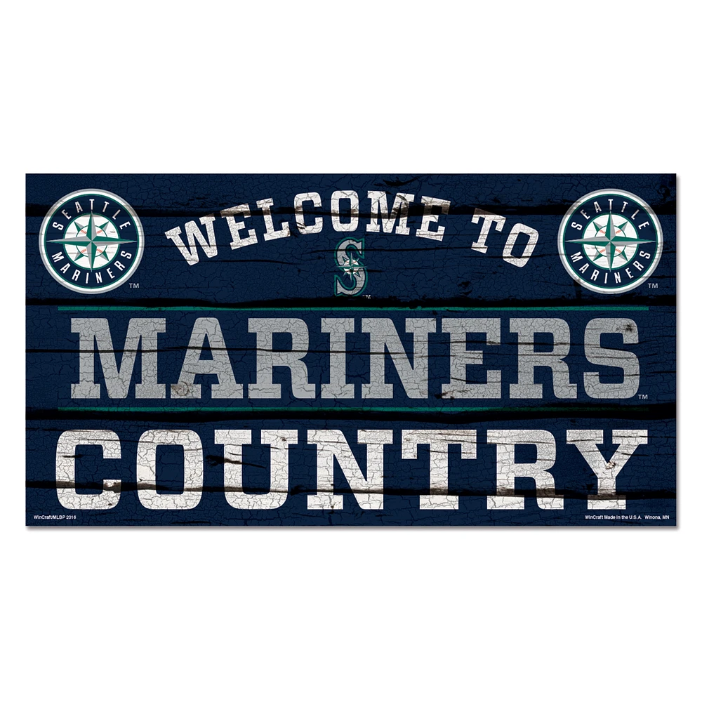 WinCraft Seattle Mariners 13''x 24'' Country Wood Sign