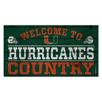 WinCraft Miami Hurricanes 13''x 24'' Country Wood Sign