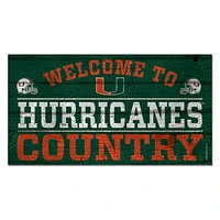 WinCraft Miami Hurricanes 13''x 24'' Country Wood Sign