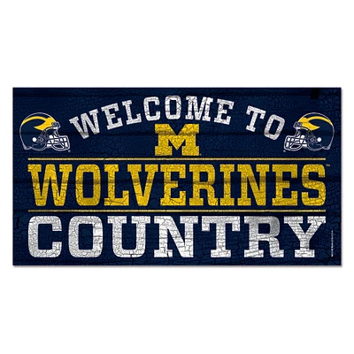 WinCraft Michigan Wolverines 13''x 24'' Country Wood Sign