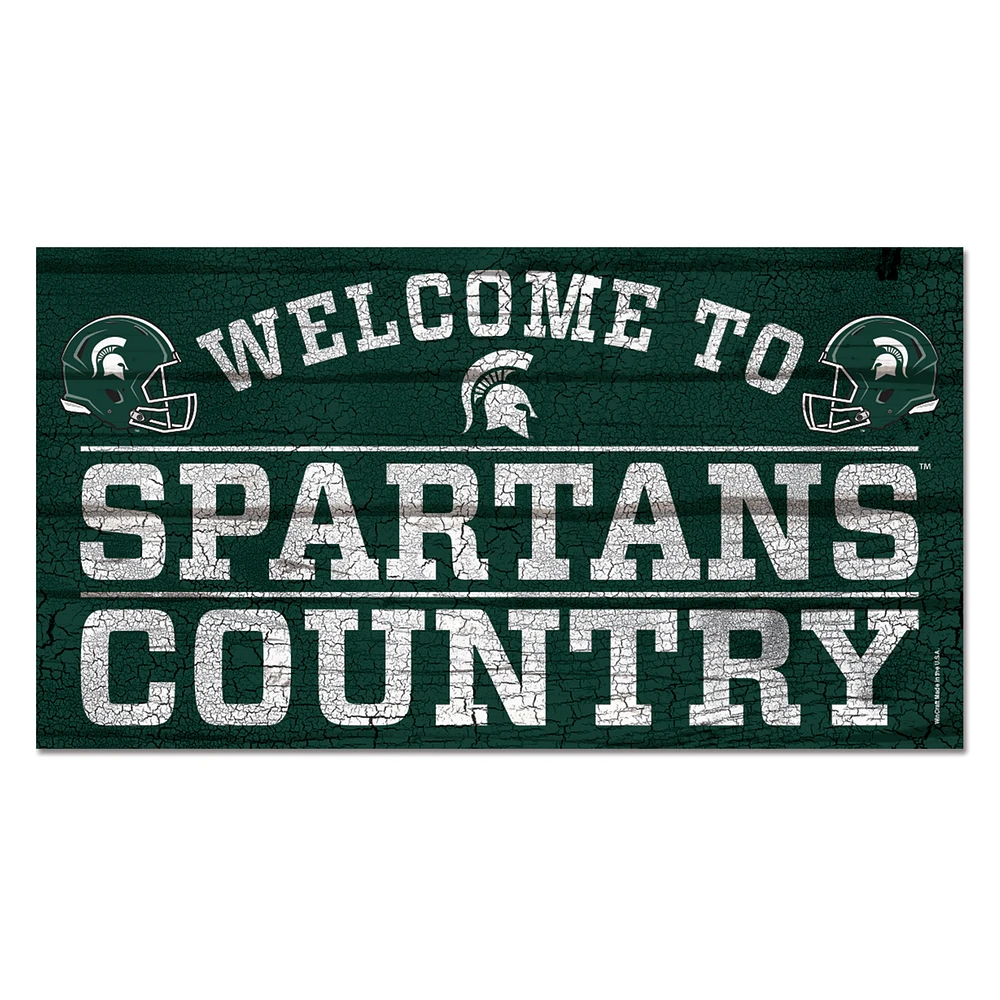 WinCraft Michigan State Spartans 13''x 24'' Country Wood Sign