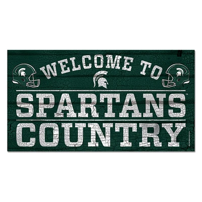 WinCraft Michigan State Spartans 13''x 24'' Country Wood Sign