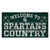 WinCraft Michigan State Spartans 13''x 24'' Country Wood Sign