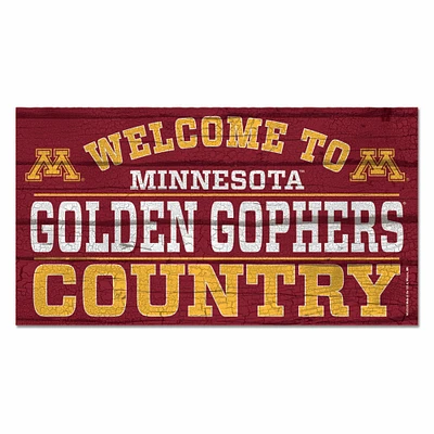 WinCraft Minnesota Golden Gophers 13''x 24'' Country Wood Sign