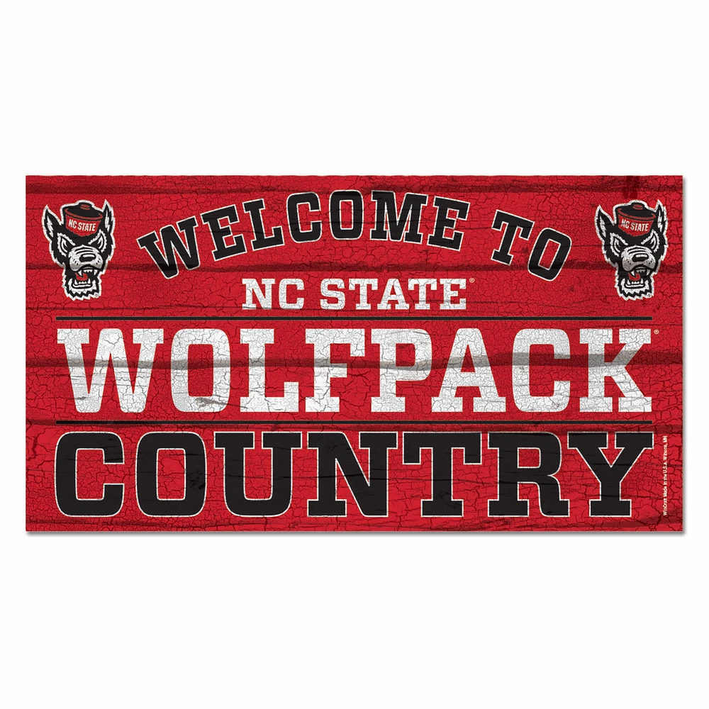 WinCraft NC State Wolfpack 13''x 24'' Country Wood Sign